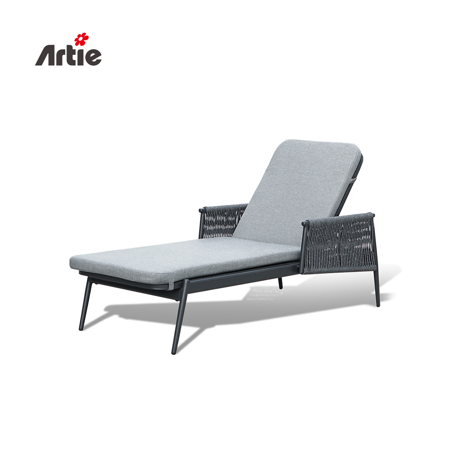 Artie Woven Rope Patio Furniture Garden Lounge Bed Outdoor Furniture Hotel Poolside Sun Lounger Chairs