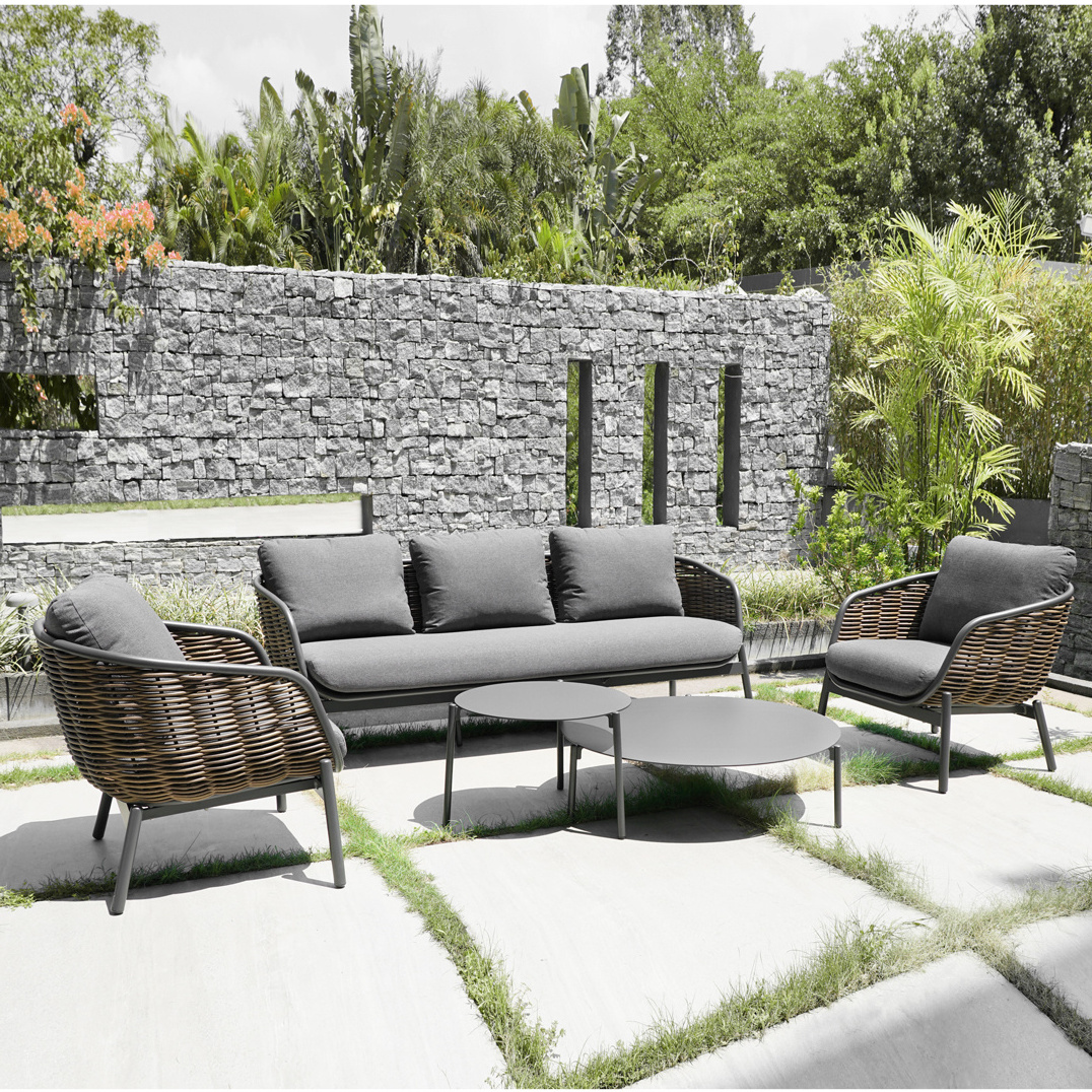 Artie Handmade Wicker Weaving Garden Sofa Set Villa Outdoor Aluminum Furniture Luxury Patio Sofa