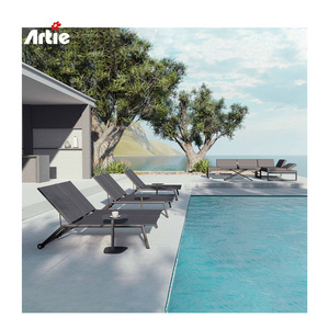 Artie All-Weather Garden Furniture Pool Lounge Chair Aluminum Textylene Mesh Fabric Stackable Sun Beach Outdoor Chaise Lounge