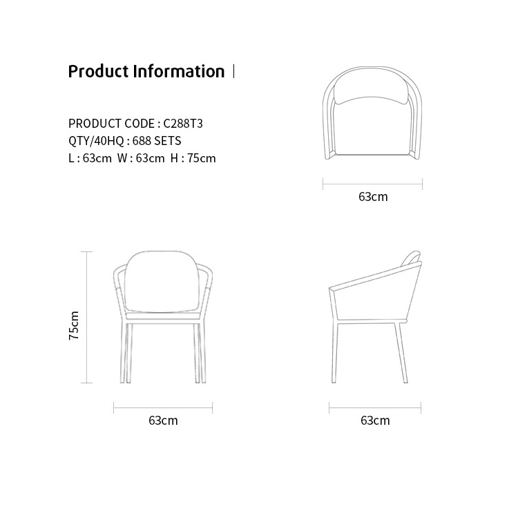 Artie Luxury Style Garden Table Set Aluminum Patio Furniture PE Rattan  Balcony Furniture Outdoor Table And Chairs