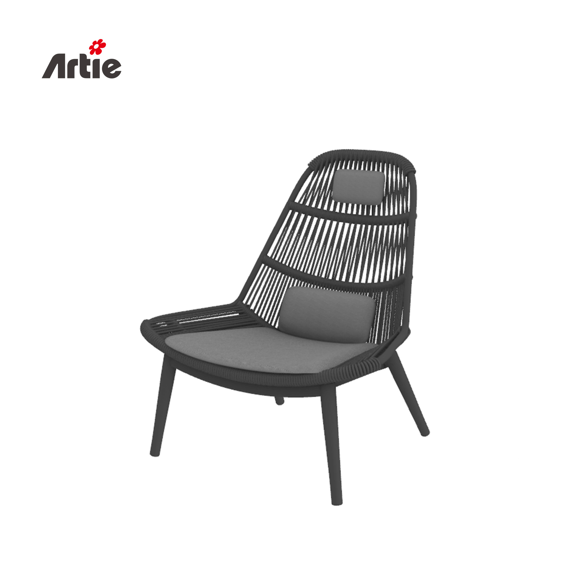 Artie Modern Leisure Patio Furniture Balcony Wicker Sofa Chair Outdoor Weave Rattan Lounge Garden Chair