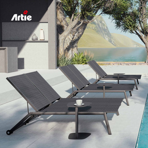 Artie Modern Luxury Garden Furniture Pool Lounge Chair Aluminum Beach Hotel Pool Chairs Outdoor Chaise Lounge