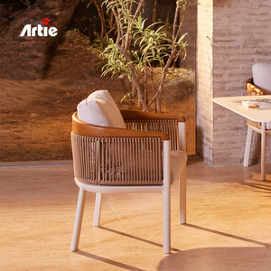 Artie Teak Outdoor Furniture Restaurant Dining Outdoor Armchair Luxury Modern Patio Furniture Garden Chairs Outdoor