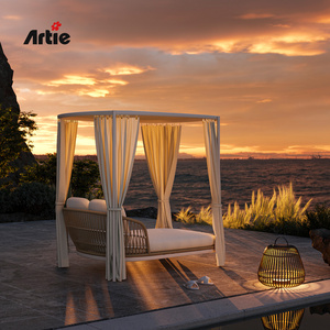 Artie Garden Furniture Hotel Pool Furniture Rattan Sunbed Luxury Outdoor Furniture Beach Cabana Outdoor Daybed