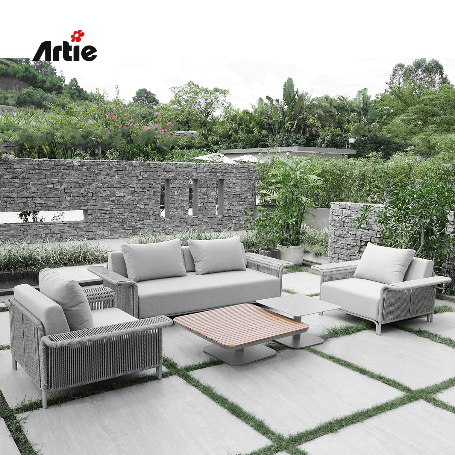 Artie Luxury Outdoor Furniture Rattan Outdoor Sofa Set Garden Furniture Home Furniture Garden Lounge Sets