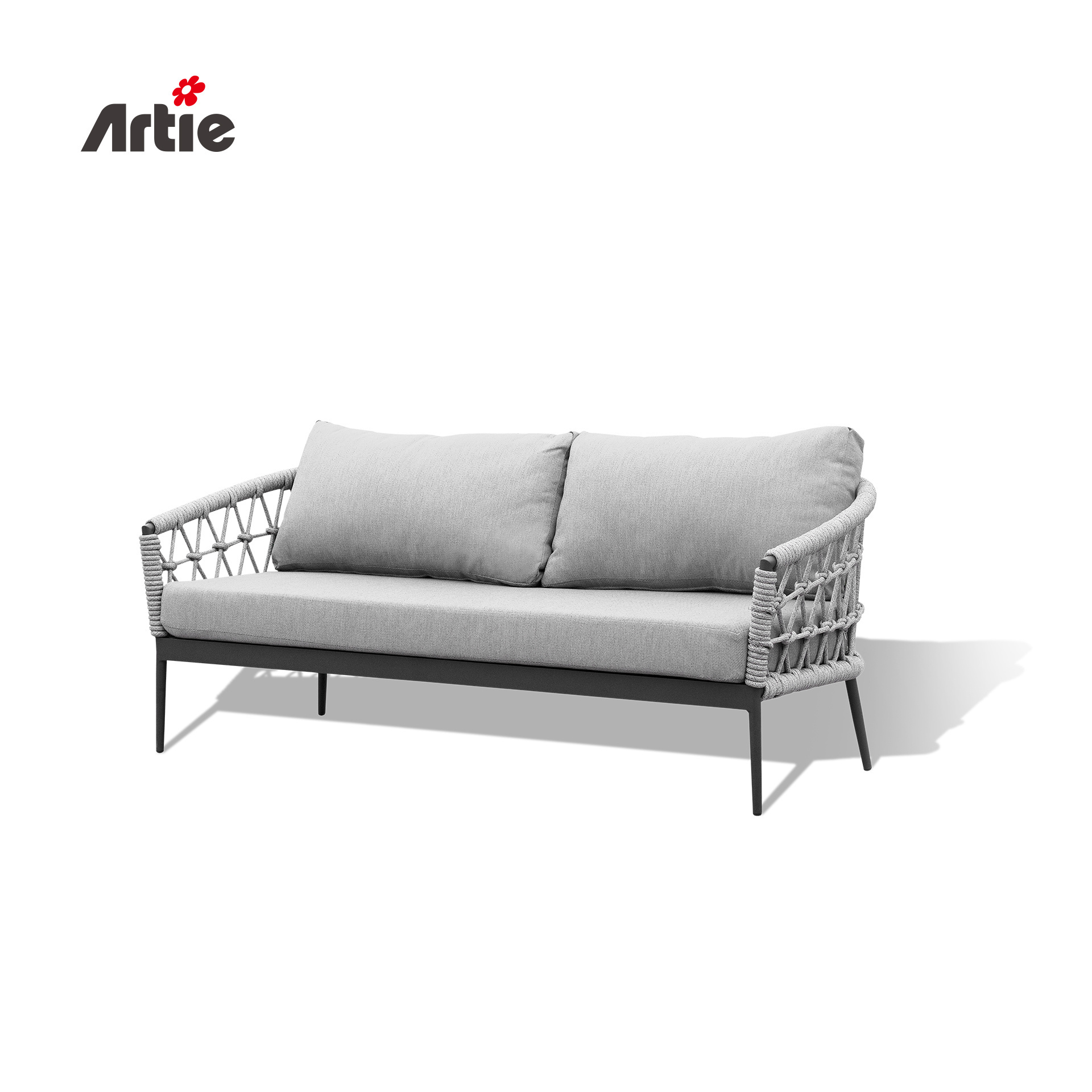 Artie Modern Patio Furniture Set Aluminium Sofa Rope Woven  All Weather Garden Sofa Set Outdoor Furniture