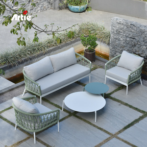 Artie Modern Patio Furniture Set Aluminium Sofa Rope Woven  All Weather Garden Sofa Set Outdoor Furniture