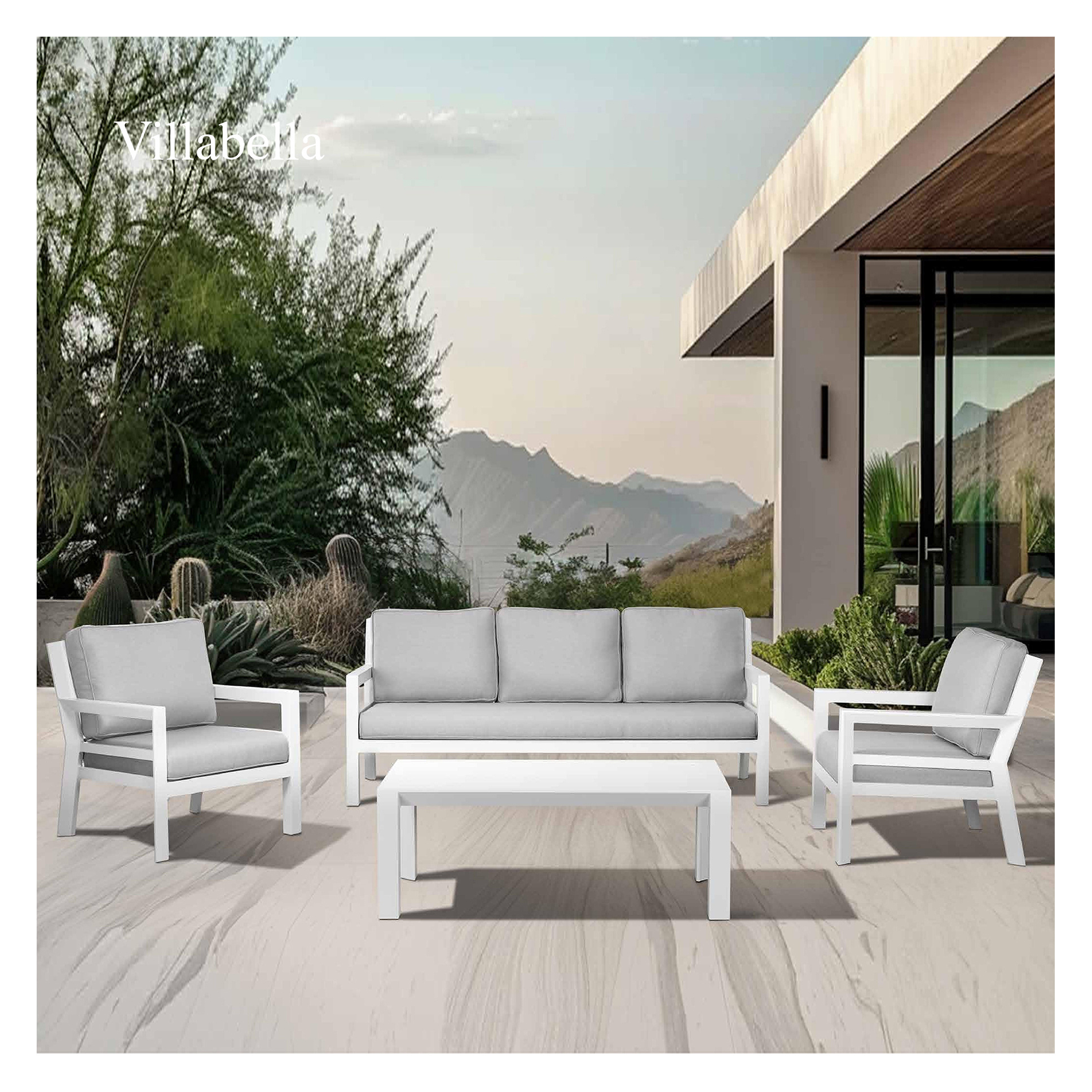 VillaBella Modern Outside Furniture Lounge Sofa Garden Set Aluminum Terrace Furniture Garden Sofa Set Outdoor Furniture