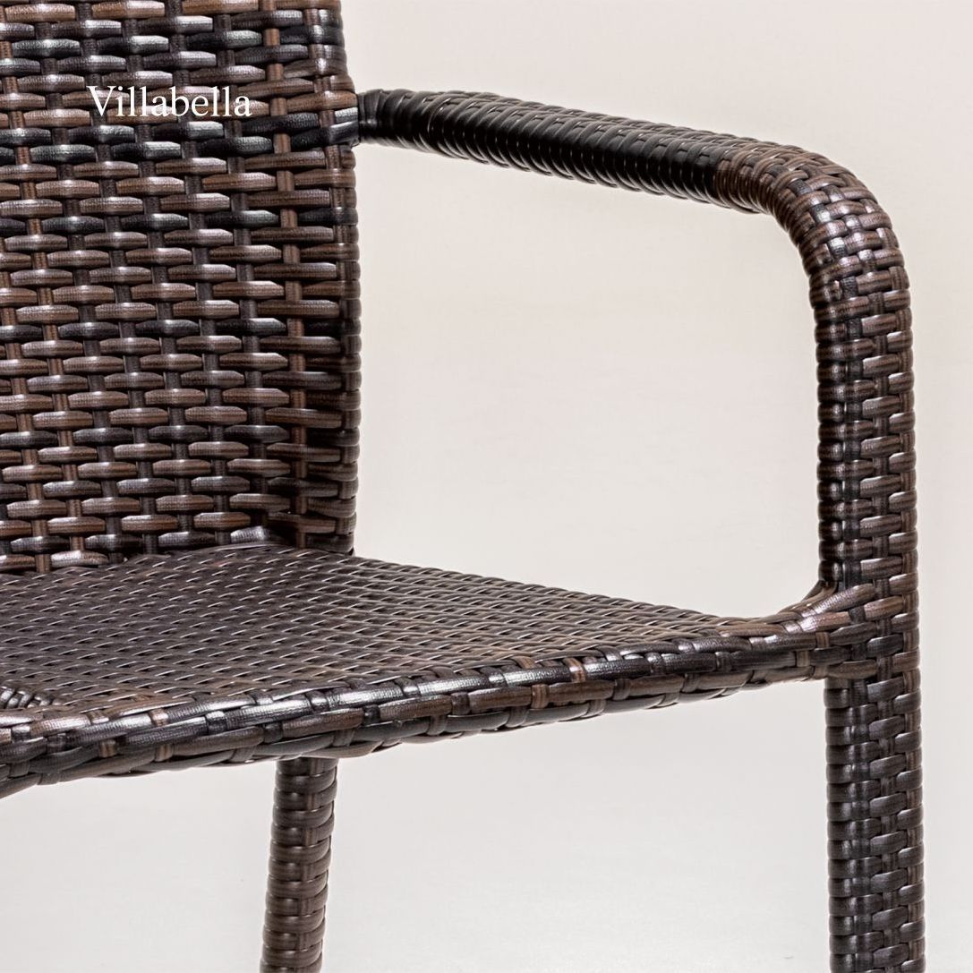 Modern Cane Arm Chairs Outdoor Furniture Rattan Wicker Chairs Stacking Restaurant Dining Garden Chairs