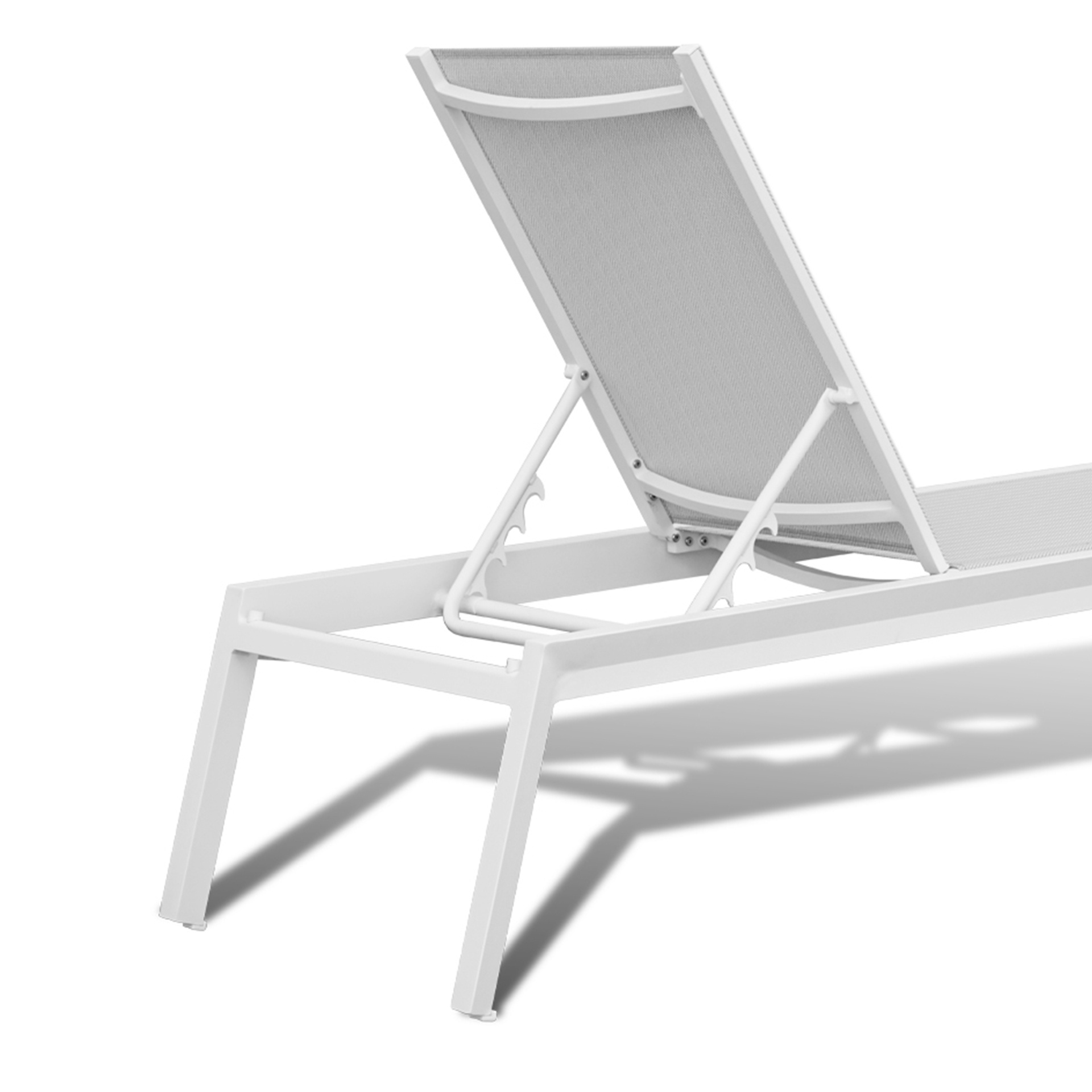 Pool Furniture Tanning Lounge Chair Aluminum Poolside Single Day Bed Outdoor Chaise Lounger