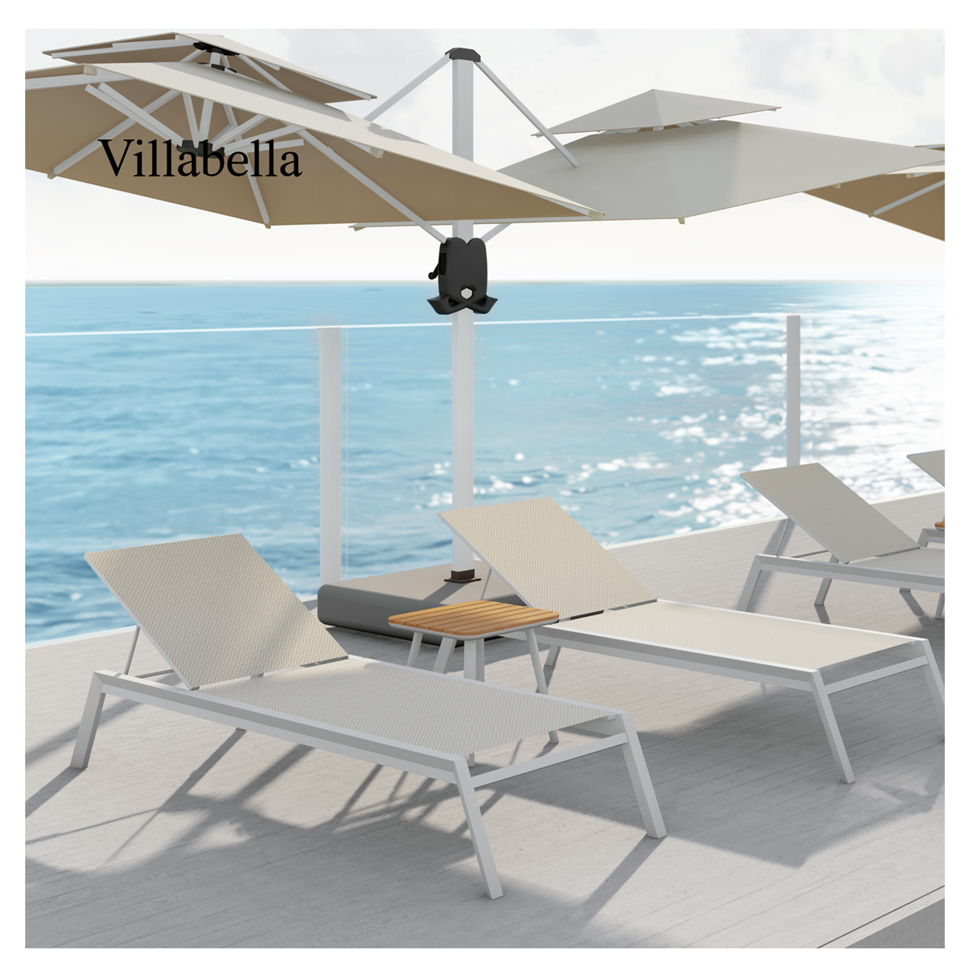 Modern Patio Furniture Stackable Quick Dry Pool Chaise Lounger Aluminum Frame Sun Loungers Outdoor Furniture