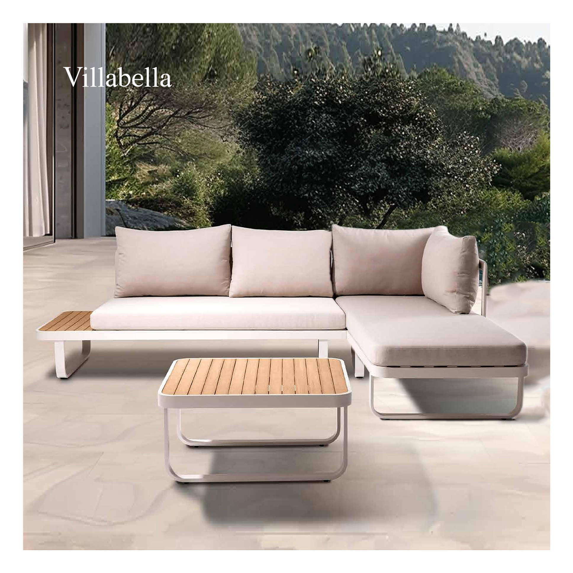 Luxury Resort Furniture Outdoor L Shape Sofa Patio Sectional Sofa Sets Aluminum Hotel Outdoor Furniture