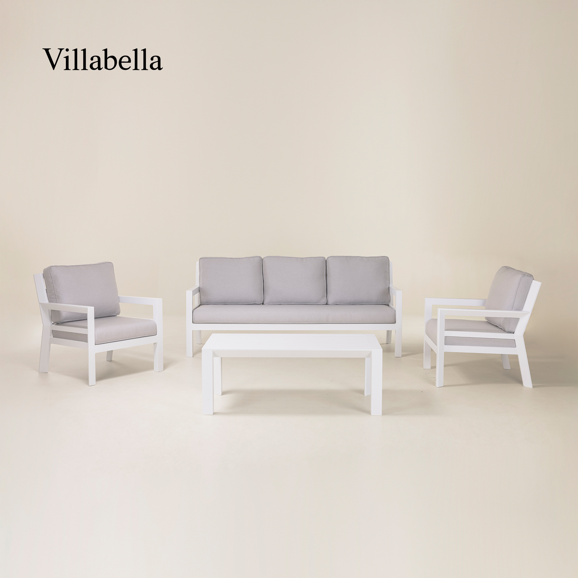 VillaBella Modern Outside Furniture Lounge Sofa Garden Set Aluminum Terrace Furniture Garden Sofa Set Outdoor Furniture