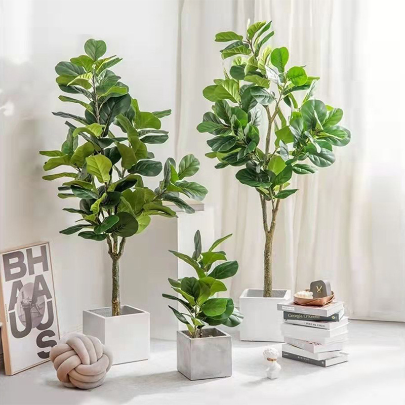 Home decoration fiddle leaf fig tree bonsai artificial potted plant banyan tree