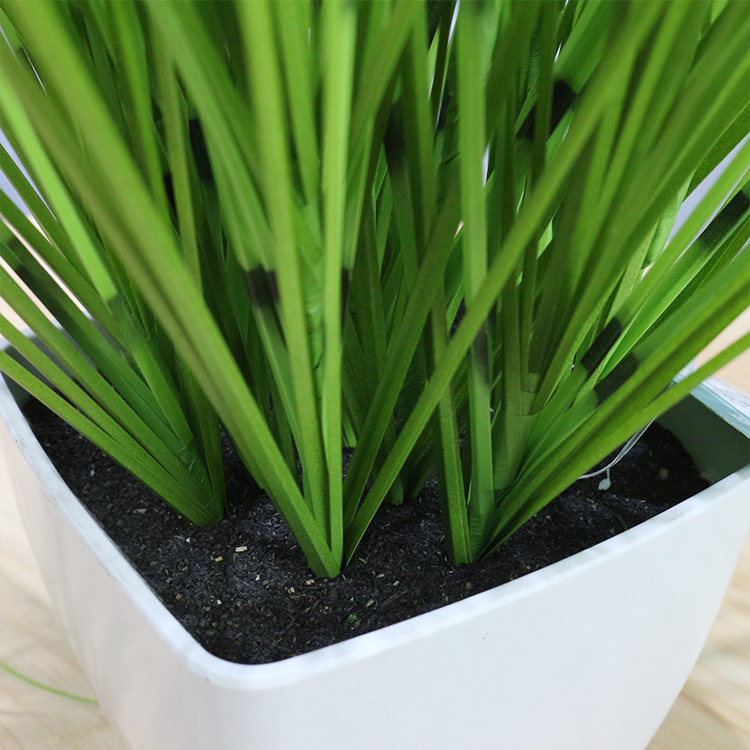 Home decoration 58cm plastic plant artificial onion grass with square flower pot