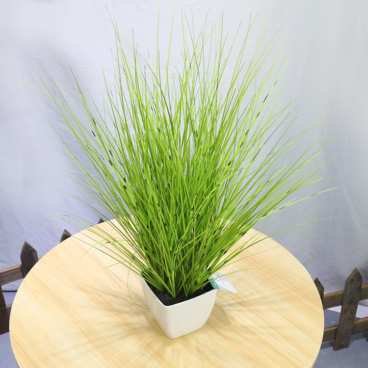 Home decoration 58cm plastic plant artificial onion grass with square flower pot