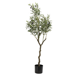 47" 120cm living room tree decor nearly natural diy bonsai black fruits olive decorative silk tree with plastic pot