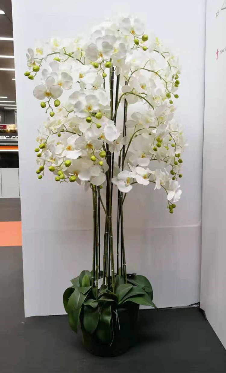 Wholesale Artificial Orchid Flower Giant Faux Phalaenopsis Flower With Pot orchid faux