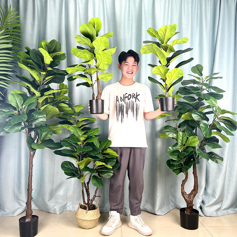 Home decoration fiddle leaf fig tree bonsai artificial potted plant banyan tree