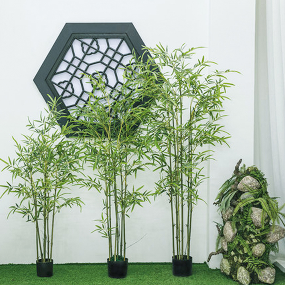 Guangzhou Haihong Hotel Decoration Lucky faux Bamboo Plant Indoor And Outdoor Leaves Artificial Tree