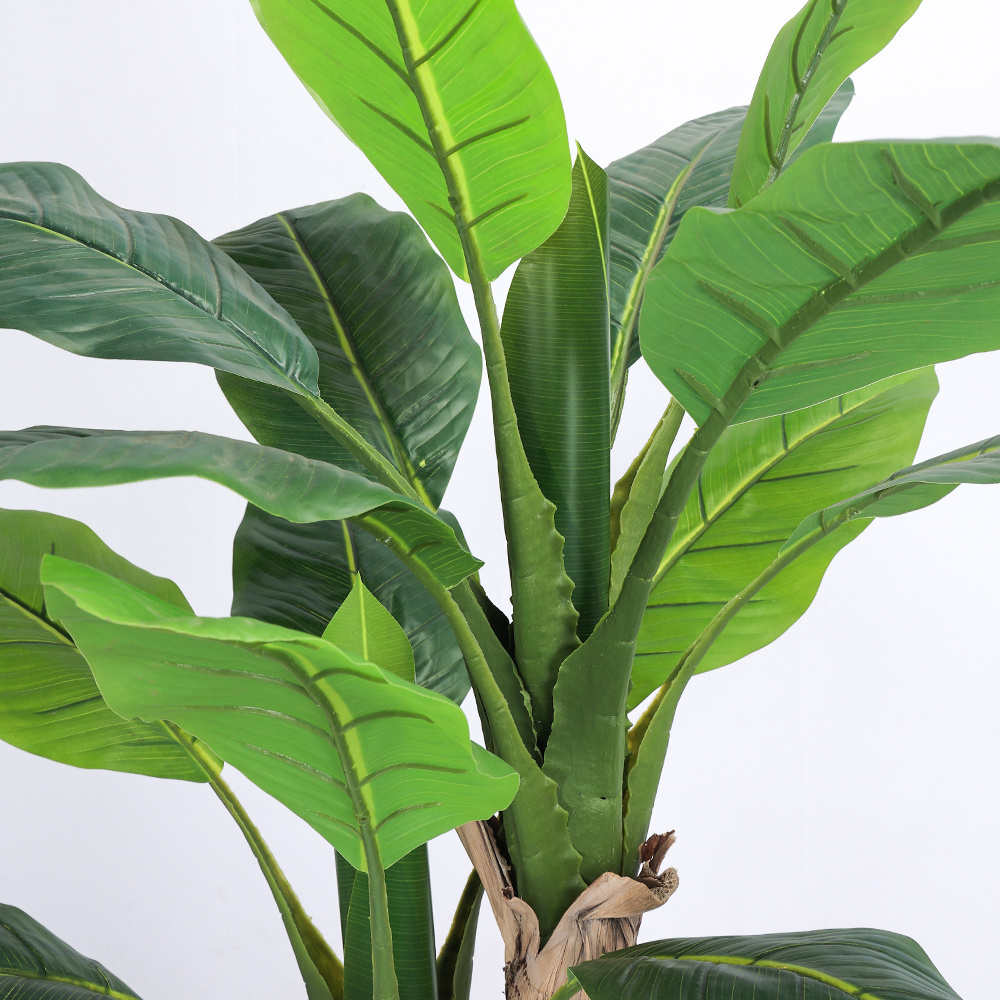 Hot Sale 150cm double pole Banana Bonsai Plastic Tree Plants artificial banana tree for shopping mall indoor outdoor decoration