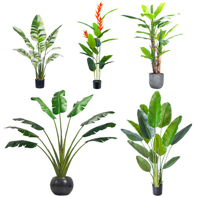 artificial plants trees banana artificial bird of paradise Traveller's palm Mangrove potted trees indoor artificial trees