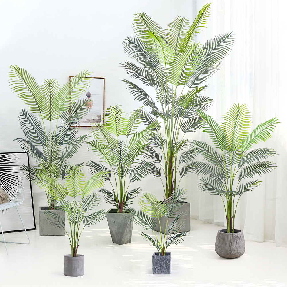 New products 2024 garden landscaping & decking real touch artificial palm leaves plant props decoration artificial green plant