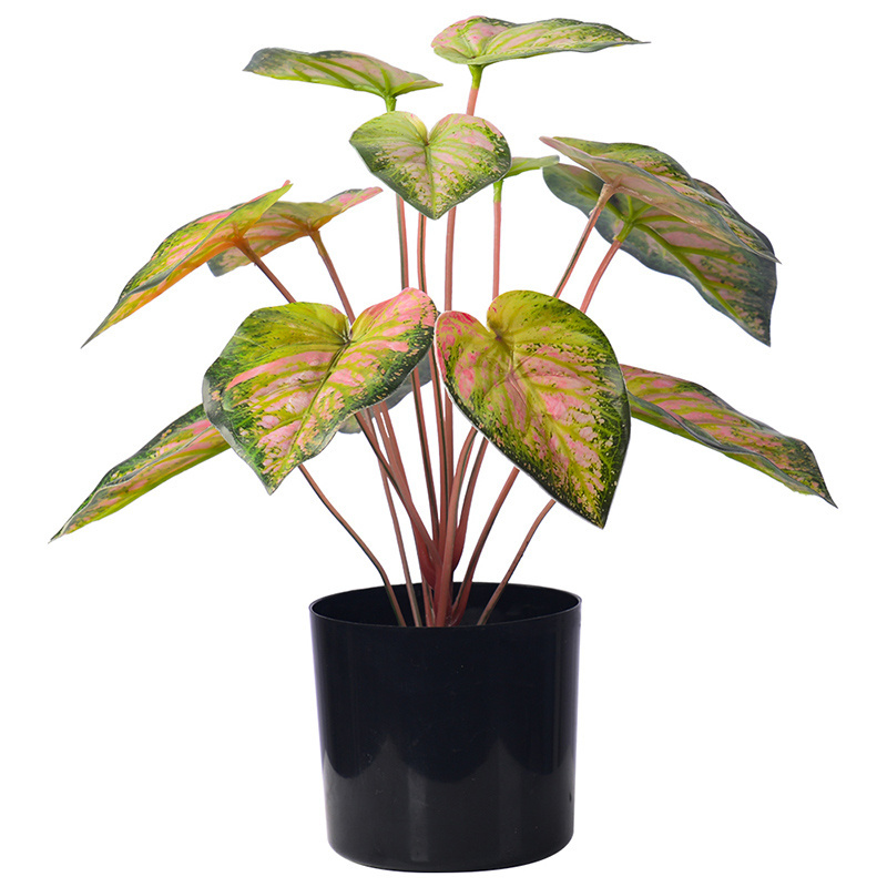 BONSAI ARTIFICIAL CALADIUMS PLANT BUSH for table decoration