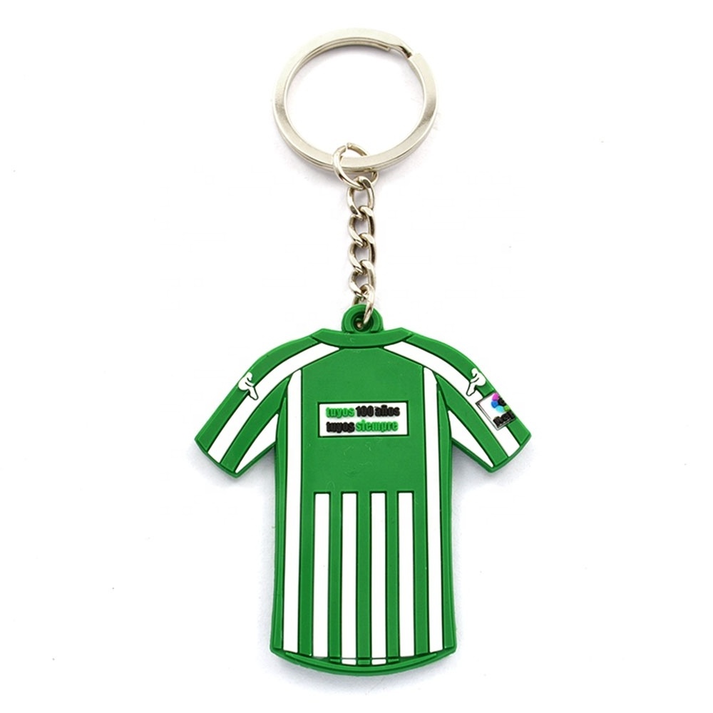 Zhongshan Factory Wholesale Custom Soft PVC 3d Logo Sublimation qr code mini T-shirt Silicon Keychain