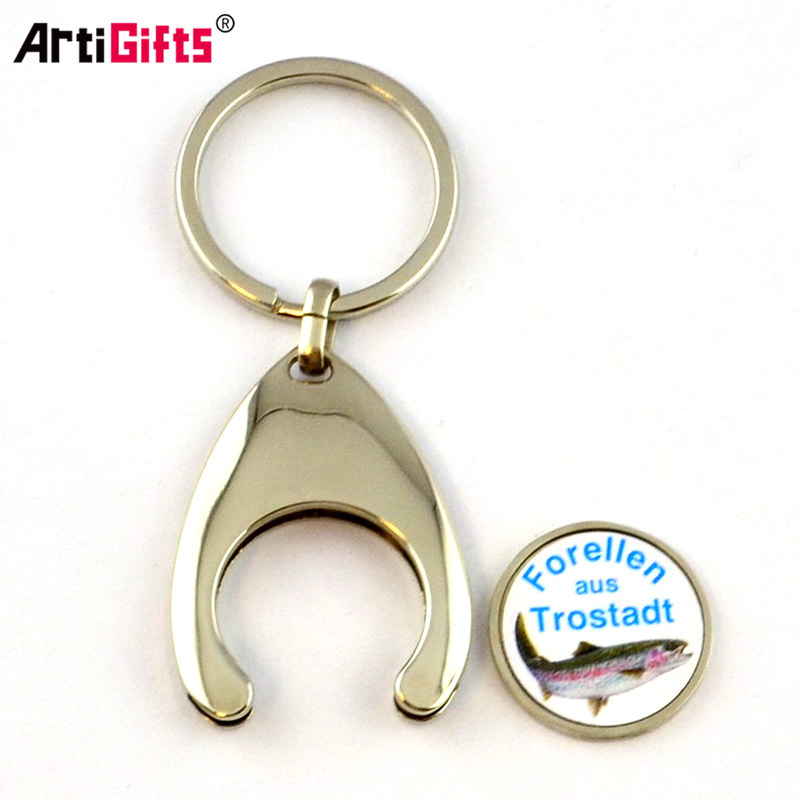 Keychain Manufacturers Metal UK Trolly Insert Keychain Souvenir Coin For Supermarket Shopping Cart Token