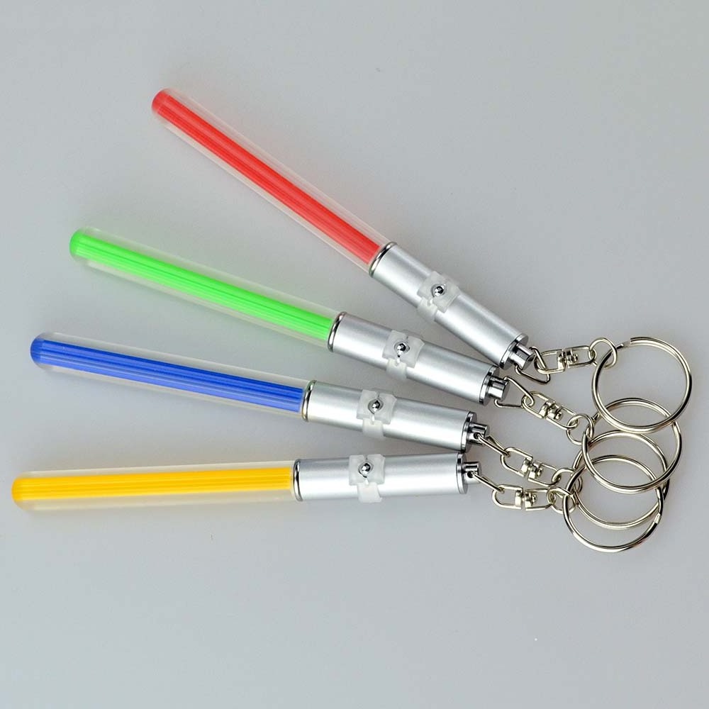 Promotion Gifts Item Custom Logo Plastic Led Torch Mini Glow Stick Night Flash Light Keyring Key Ring Chain Keychain