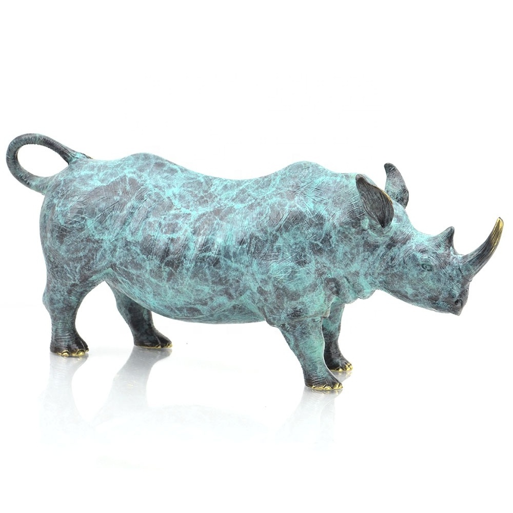 Antique Gold Cast Oem Cheap Small 3D Metal Home Decor Set Custom Bronze Animal One Piece Figurines