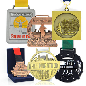 Sports Race Award Medals Gold Blank Metal Plated Custom Made 3d Europe Marathon Medal Medals and Trophies Folk Art