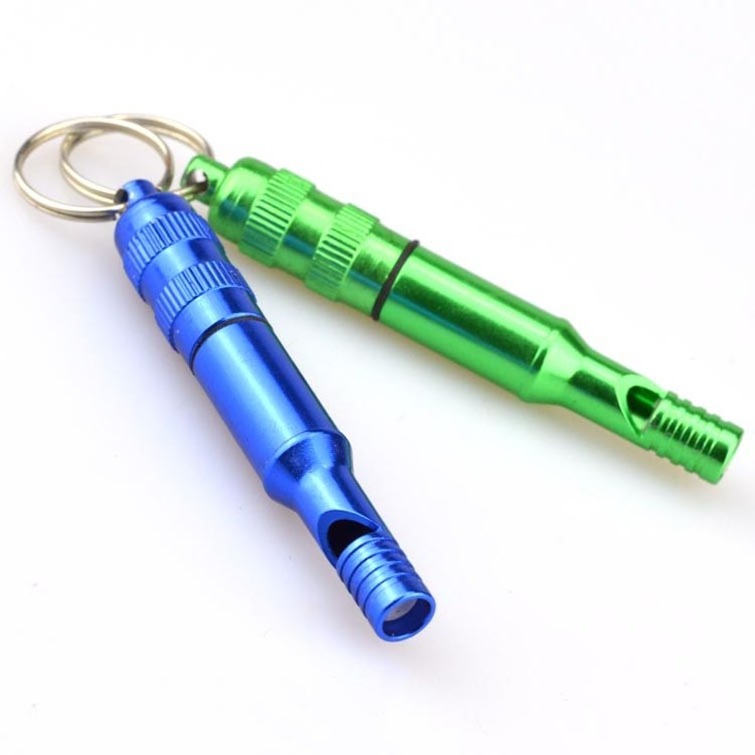 Promotional metal whistle mini led flashlight keychain wholesale