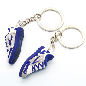 Custom Cheap Bulk Rubber 3D Soft PVC Basketball Sports Mini Soccer Shoes Key Ring Keychain