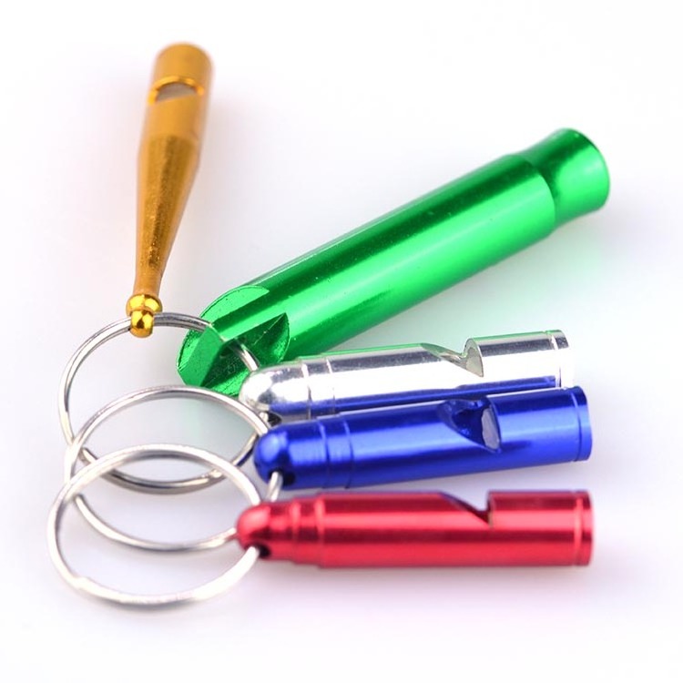 Promotional metal whistle mini led flashlight keychain wholesale