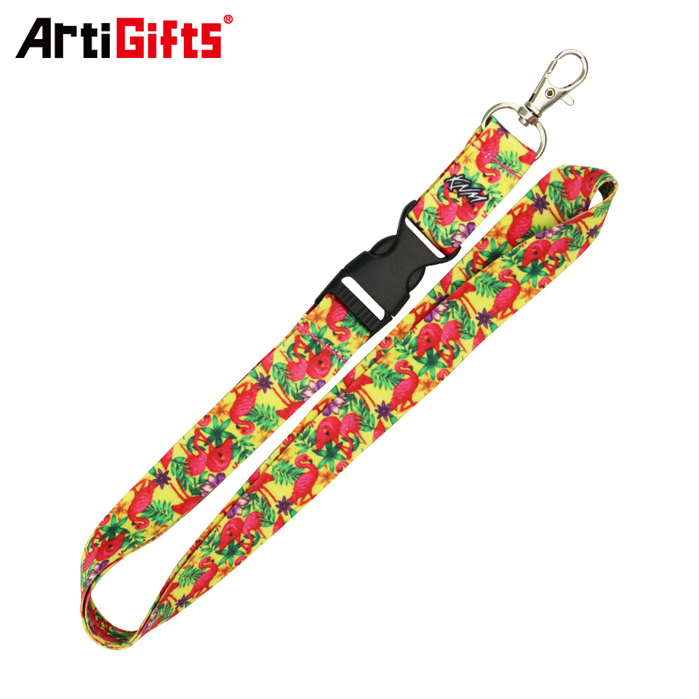 Promotion high quality heat transfer thick printed plain lanyard