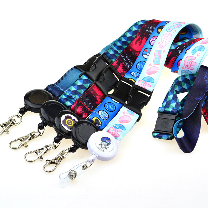 Promotion high quality heat transfer thick printed plain lanyard