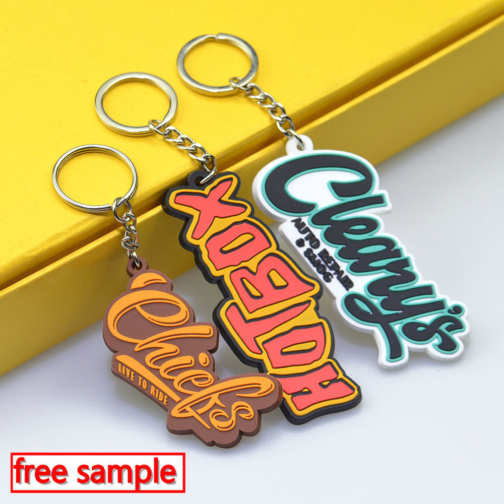 Wholesale Manufacturer Custom Soft Pvc Printed Keychain Rubber 2D 3D Logo Cute Anime Kawai Keychains