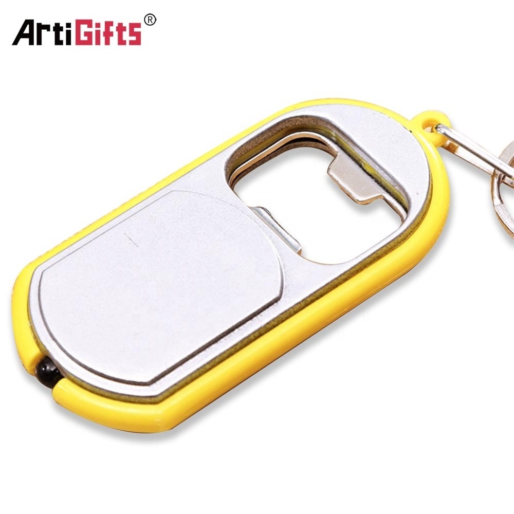 Promotion gift bulk cheap led key holder bottle opener keychain flashlight led light