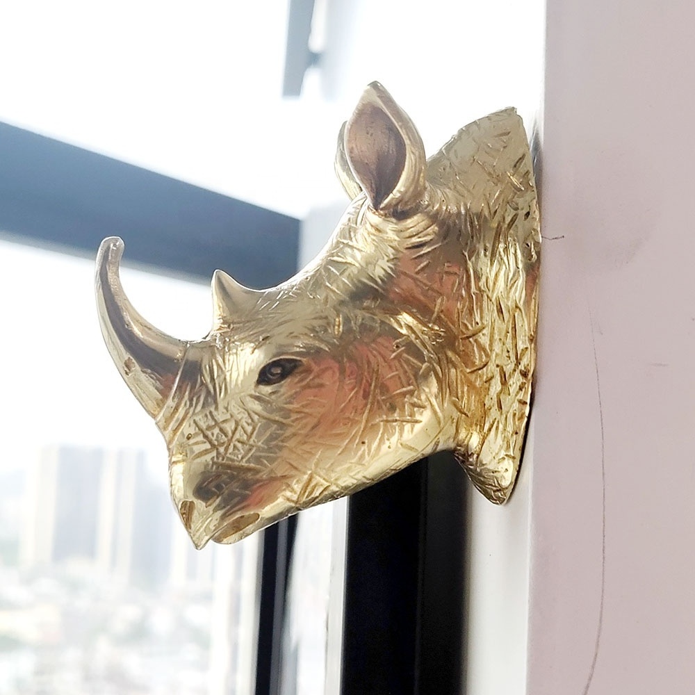 Craft Supplies Cheap Beauty Cute Animal Head Set Metal Home Wall Art Decoration 3D Bronze Bottle Opener