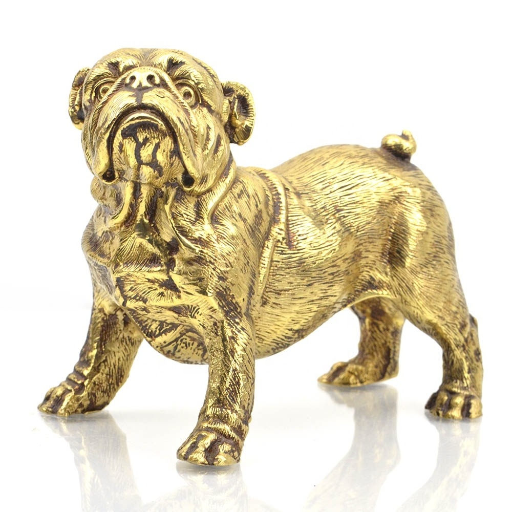 Wholesale Cast Small Large Sculpture One Piece Custom Antique Gold Table Home Decor Dog Bronze Statues