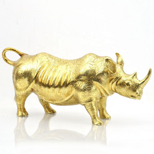 Antique Gold Cast Oem Cheap Small 3D Metal Home Decor Set Custom Bronze Animal One Piece Figurines