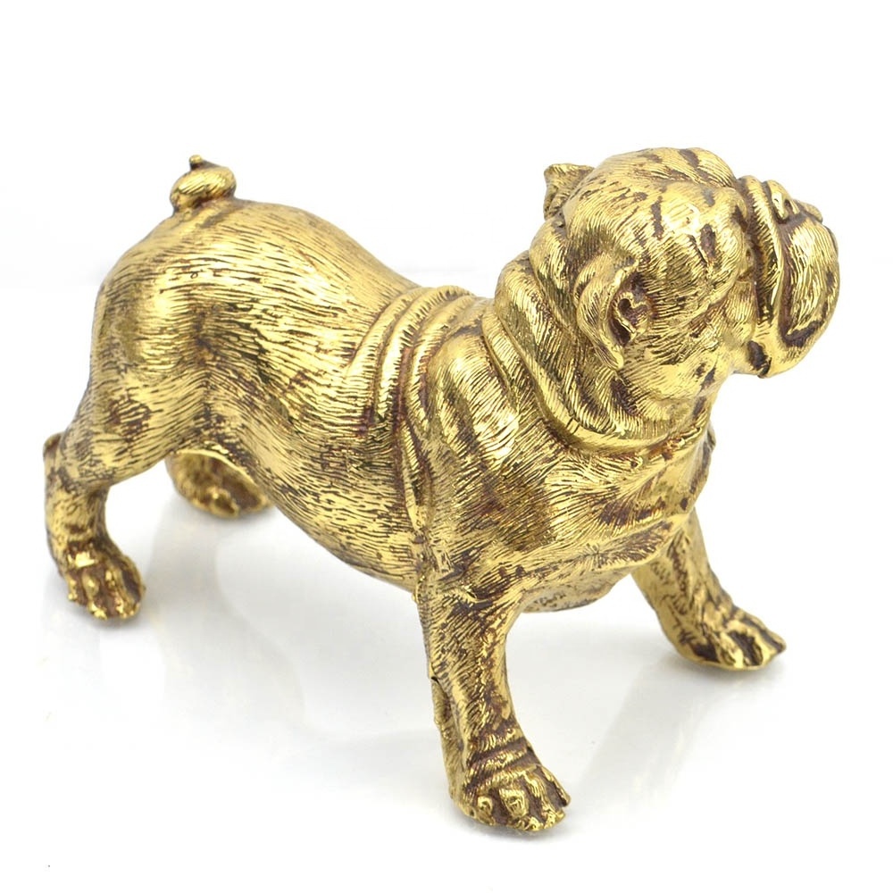 Wholesale Cast Small Large Sculpture One Piece Custom Antique Gold Table Home Decor Dog Bronze Statues