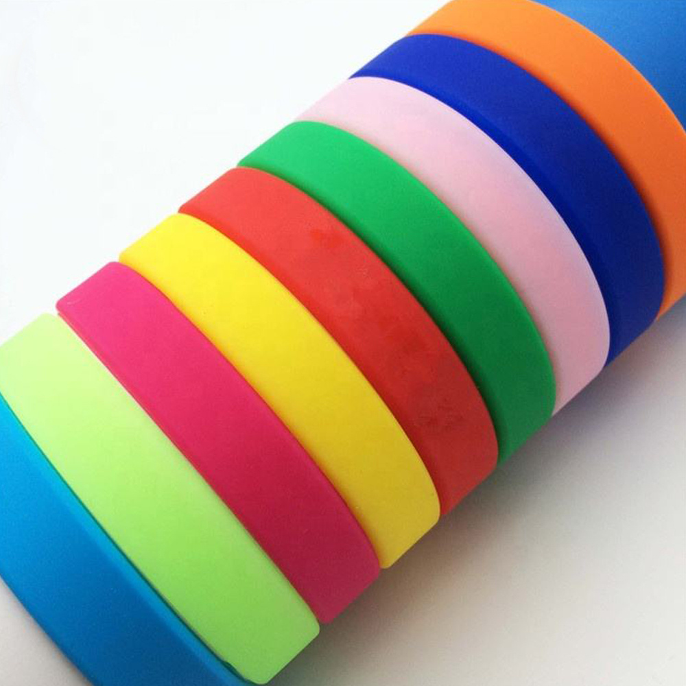 In-stock Promotional Cheap Custom Logo  Rubber Silicone Eco Friendly Printed Bracelet Wristbands