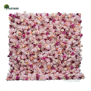 High quality  silk rose  wall  artificial flower wall background  wedding decoration