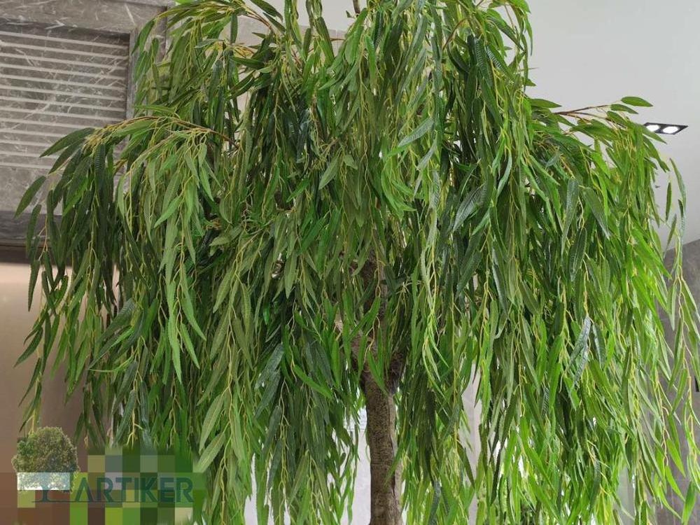 customized large evergreen  smelless artificial willow tree/ficus willow tree for home /restaurant decoration