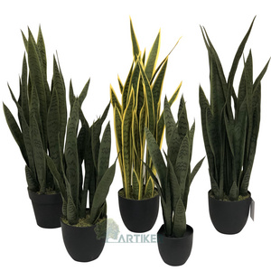 home decoration Artificial  Snake  plant with  pot / wholesale indoor artificial sansiveria bonsai potted plants