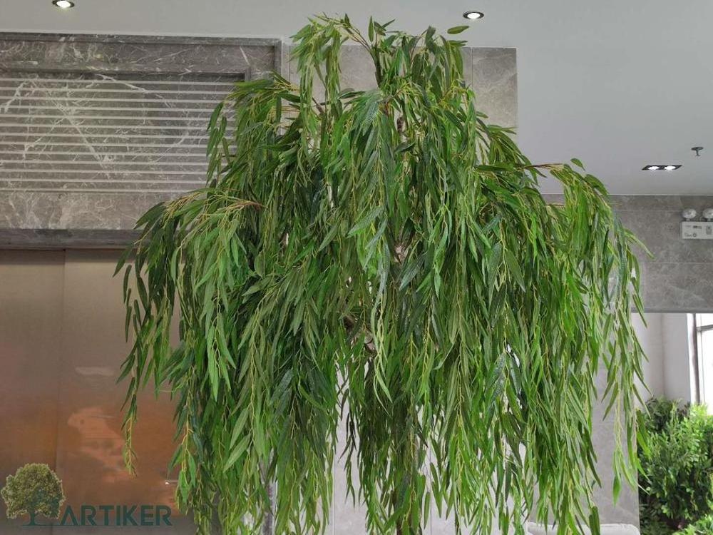 customized large evergreen  smelless artificial willow tree/ficus willow tree for home /restaurant decoration