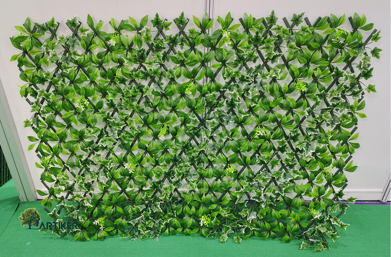 Indoor home decoration plastic fabric leaf artificial grass greenery panels